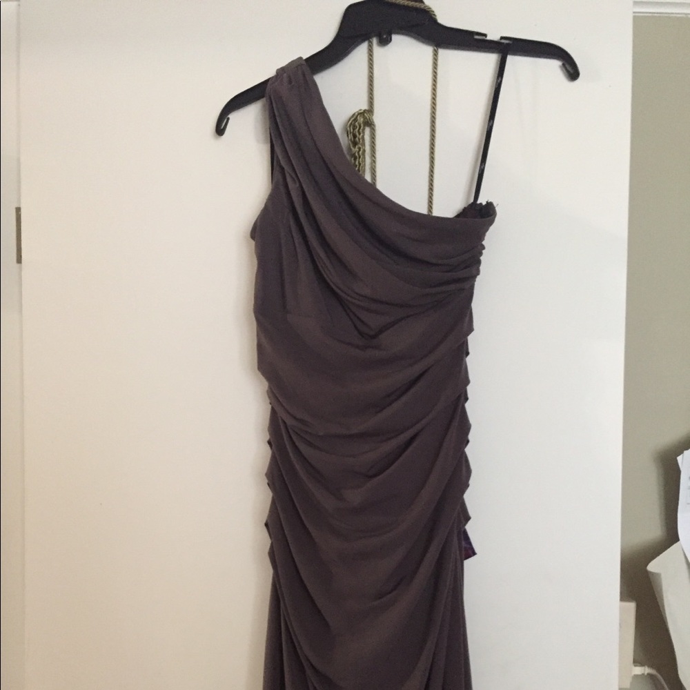 Knee length gray cocktail dress